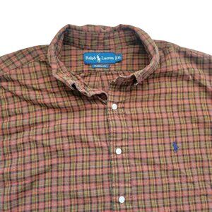 Polo Ralph Lauren Shirt Mens XL Custom Fit Button Down Soft Plaid